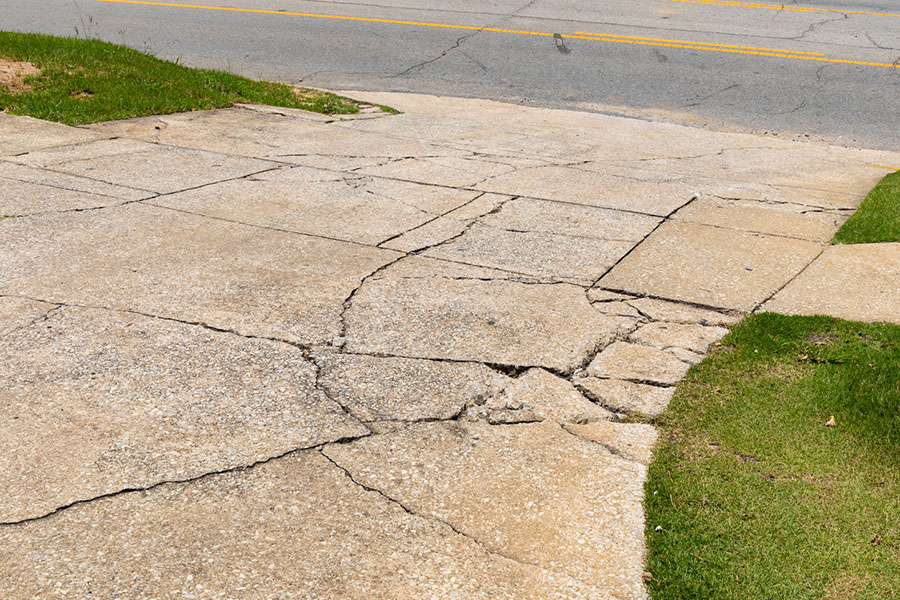 Cracked Concrete Driveway